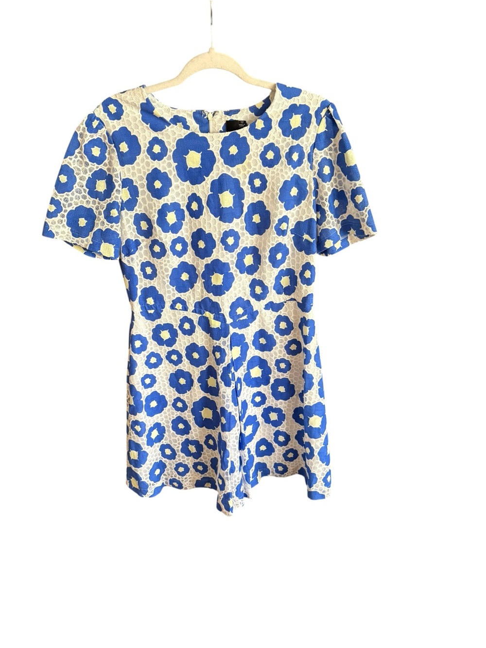 Label by Five Twelve Blue Floral Lace Overlay Mini Dress Size 12